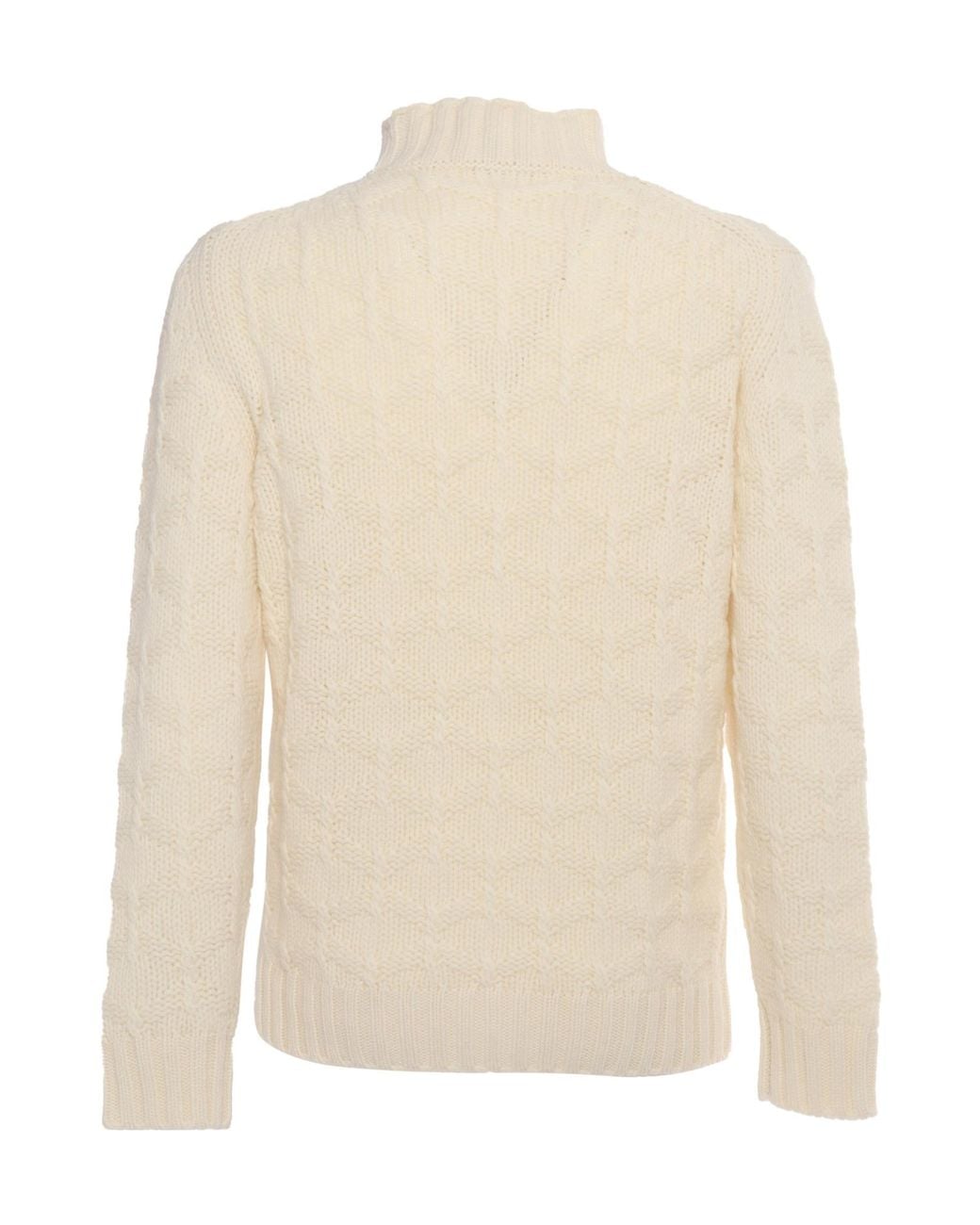 Kangra Cashmere White Long-Sleeve Sweater for men