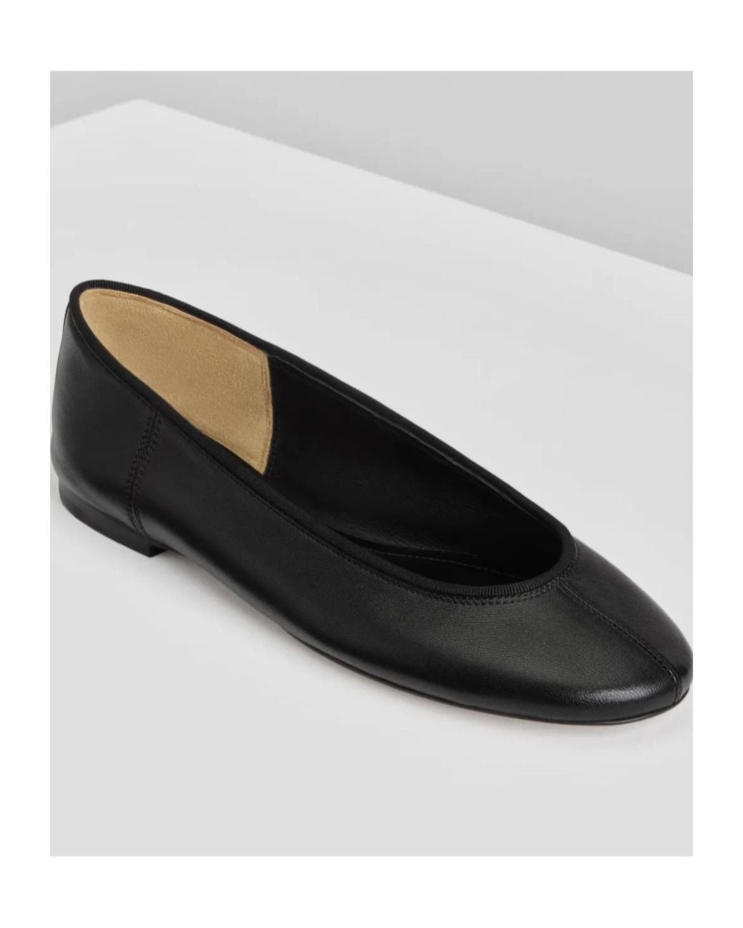 Phoebe Philo Black Leather Ballerina Shoes