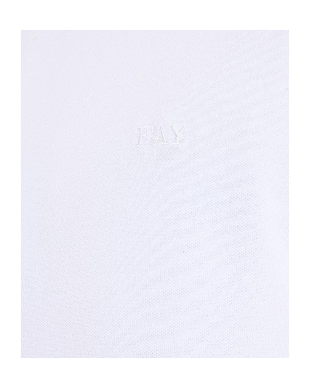 Fay White Piqué T-Shirt for men