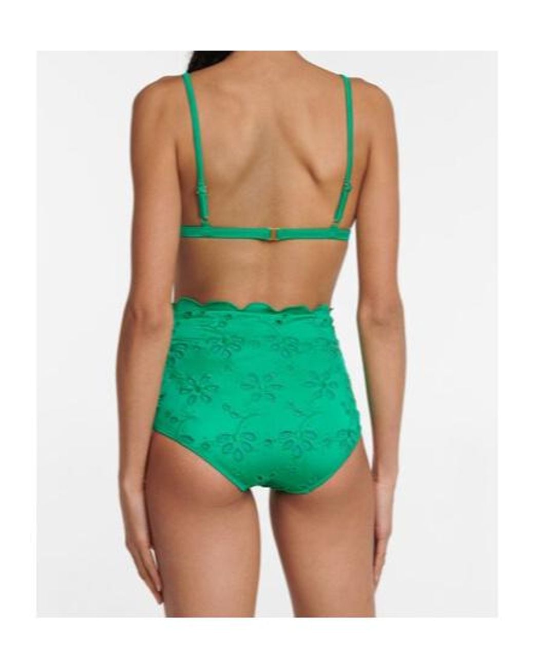 Giambattista Valli Green Floral Bikini Top