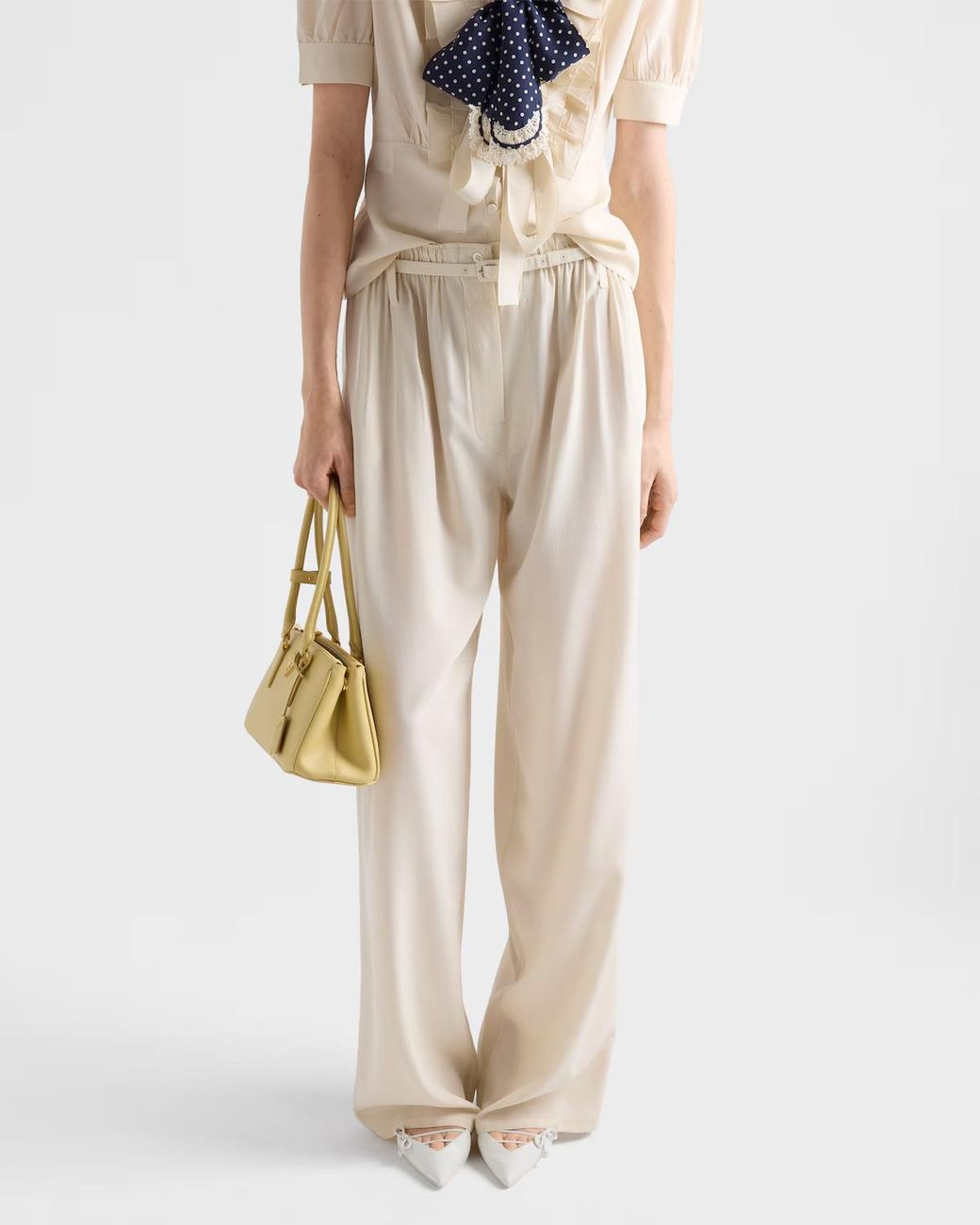Prada Natural Silk Marocain Pants