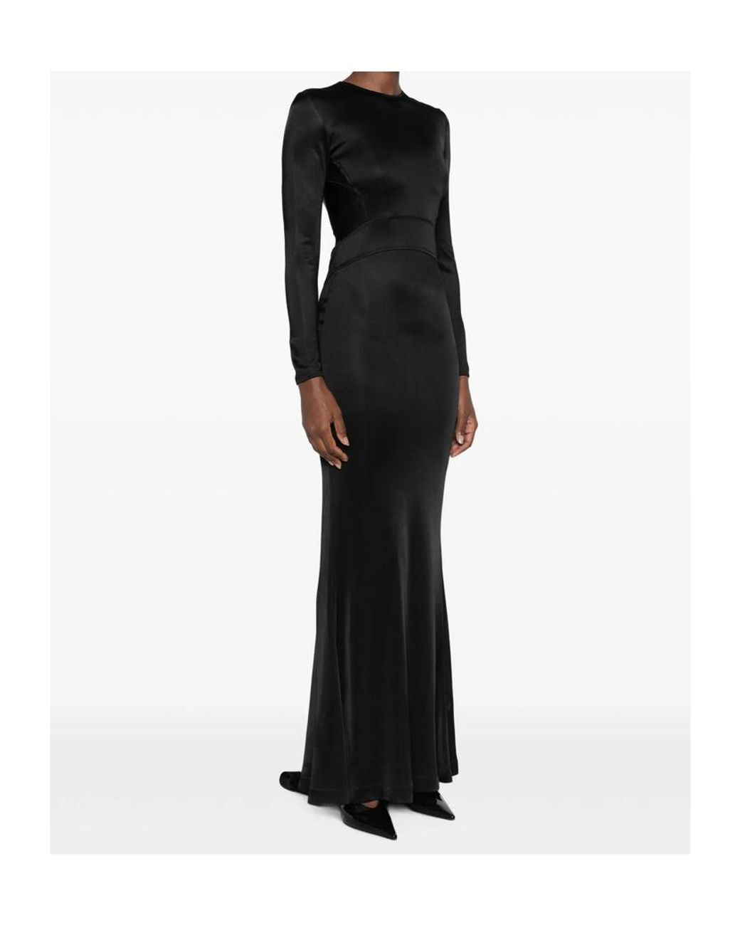 Co. Black Open-Back Cut-Out Evening Gown