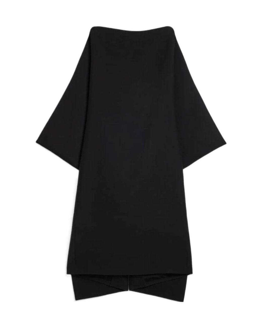 Jil Sander Black 319 Draped Panel Dress