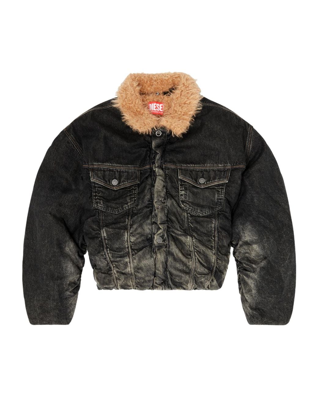 DIESEL Black D-Curly-Fsj Trucker Denim Jacket for men