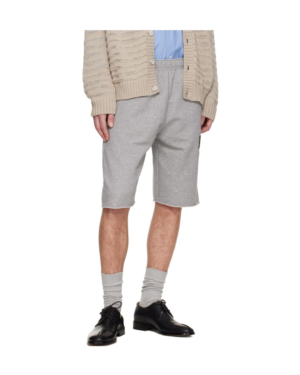 MM6 by Maison Margiela Gray Patch Drawstring Shorts for men