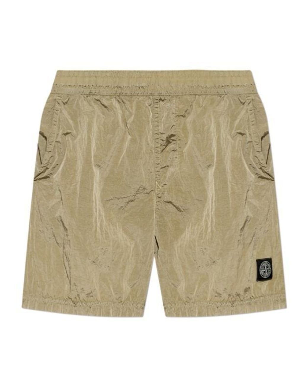 Stone Island Natural Logo Patch Swim Shorts for men