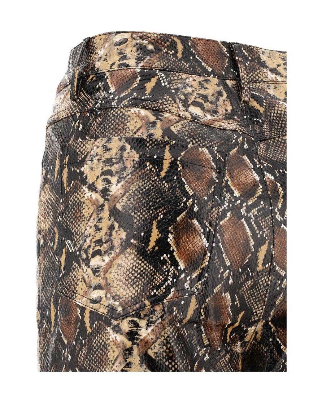 ROTATE BIRGER CHRISTENSEN Natural Snake Bell-Bottom Pants