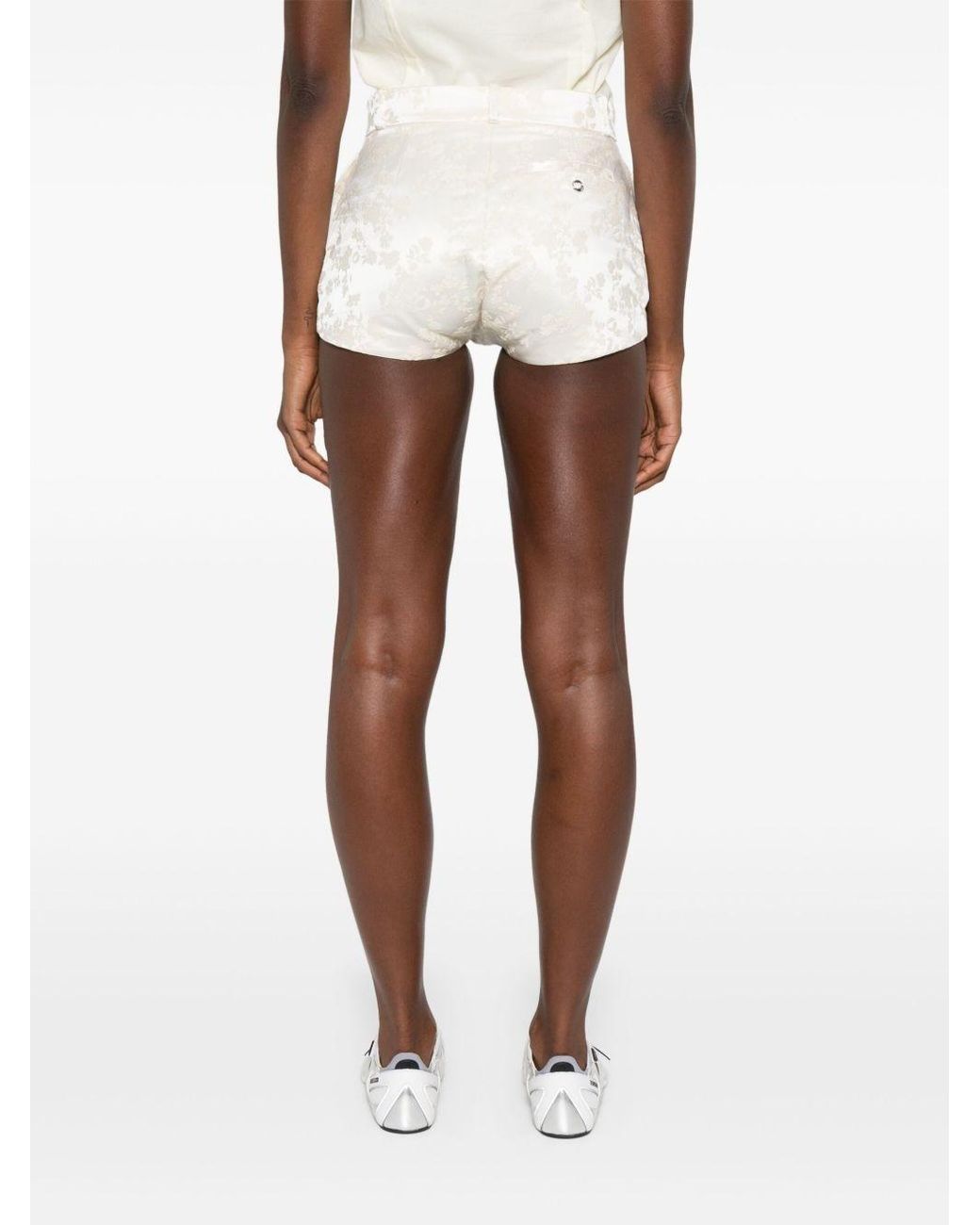 Coperni White Floral-Jacquard Shorts