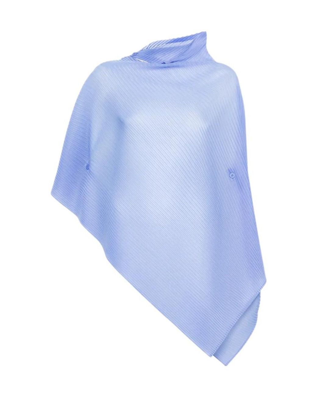 Issey Miyake Blue Pleated Poncho