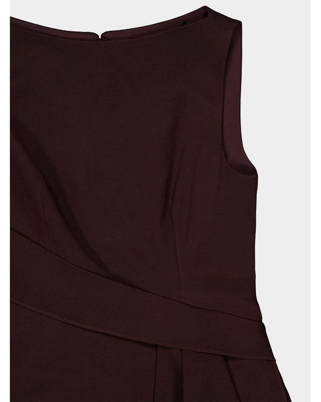 Roland Mouret Purple Draped Sleeveless Midi Dress