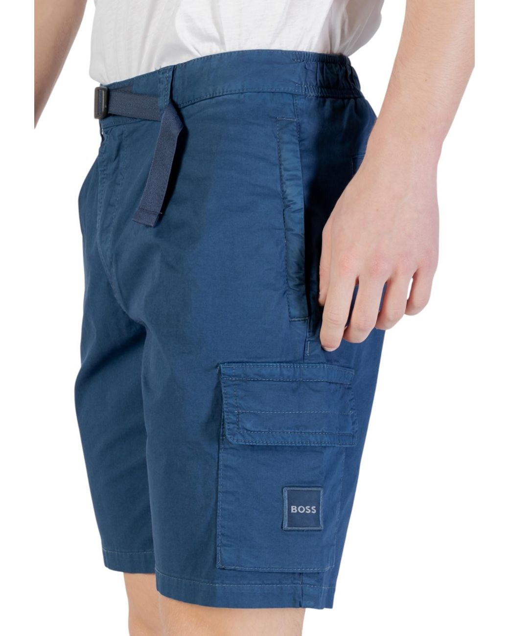 Boss Blue Shorts With Belt Loops for men