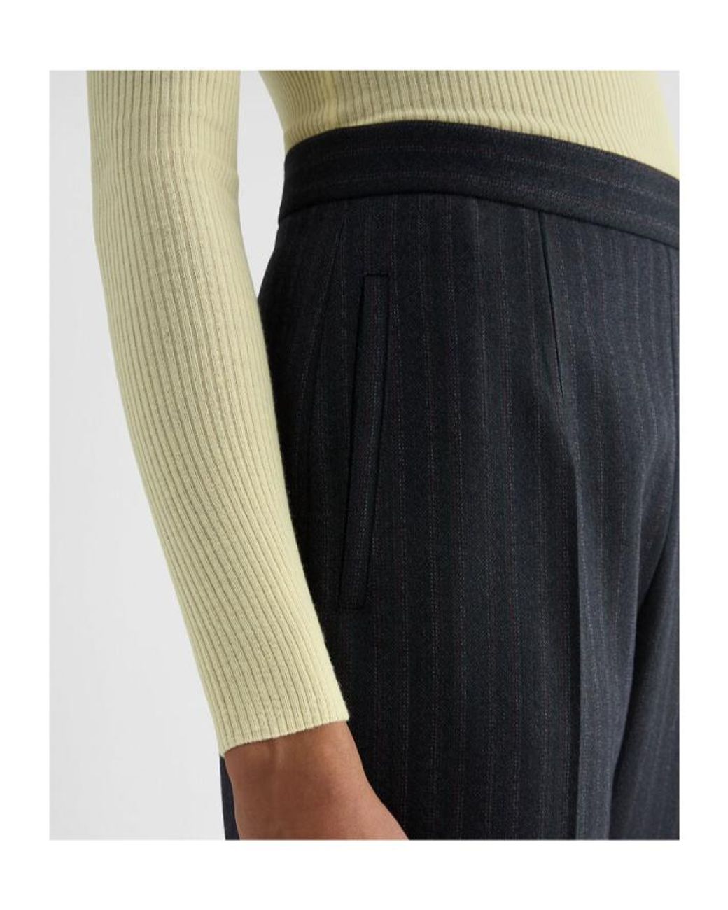 Jil Sander Black Slim Fit Pinstripe Pants