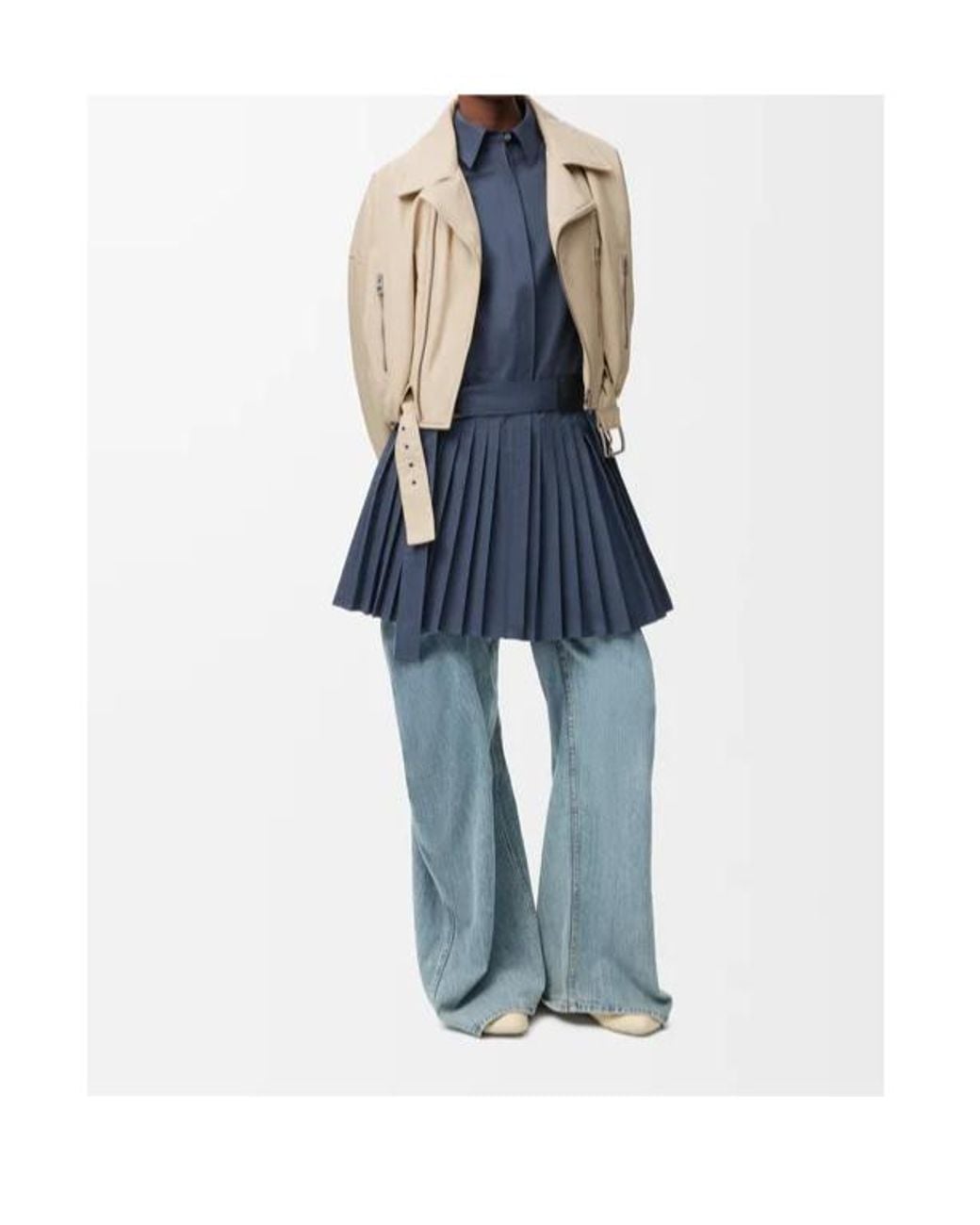 Loewe Natural Zips Belted Biker Jacket