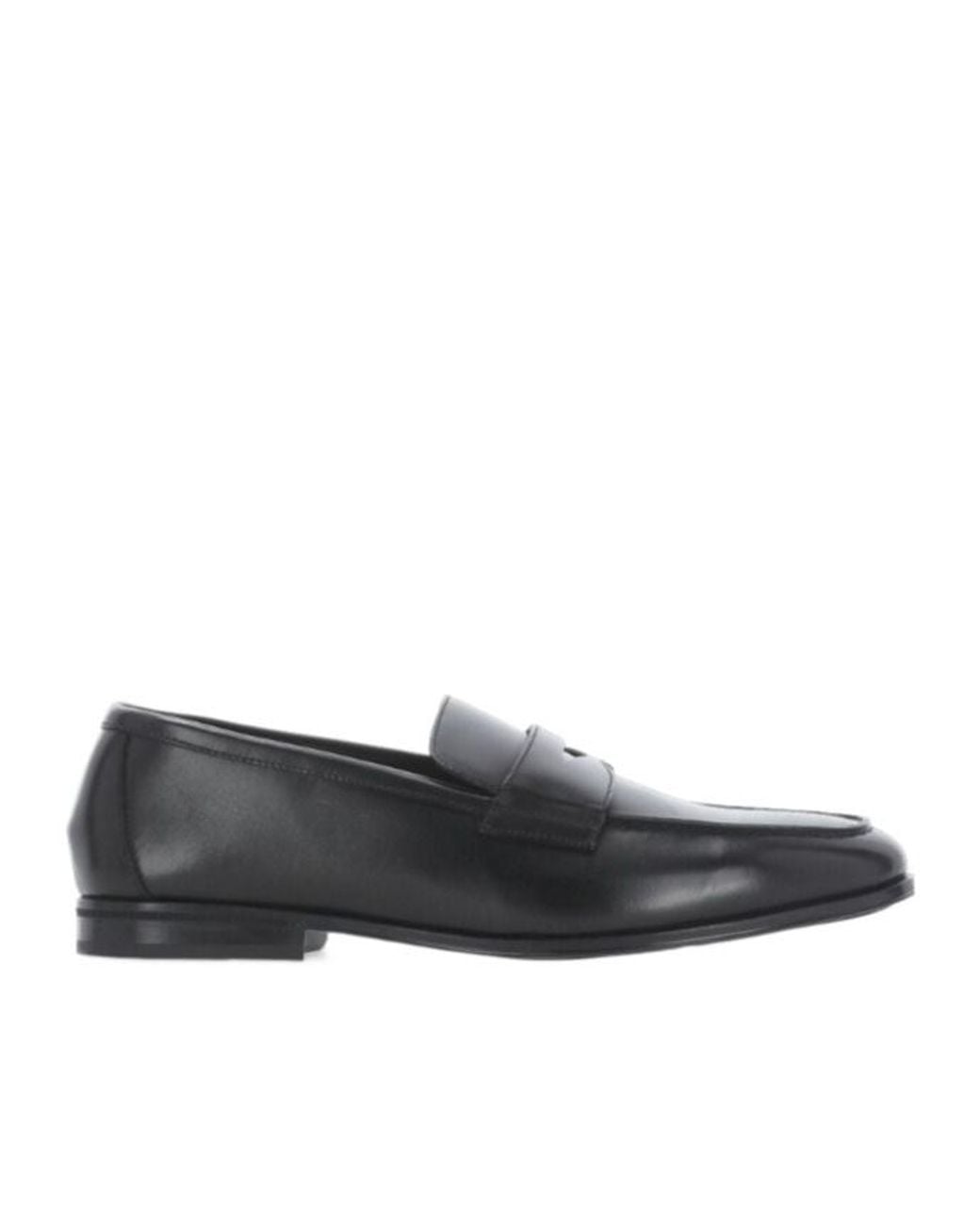 Doucal's Black Almond Toe Loafers for men