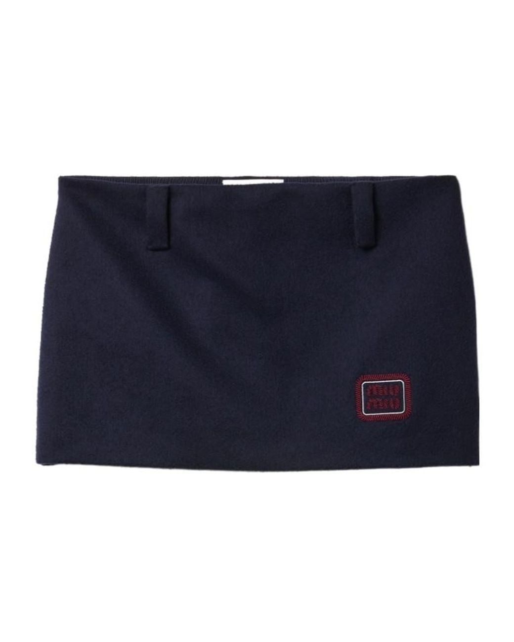 Miu Miu Blue Logo-Detailed Mini Skirt