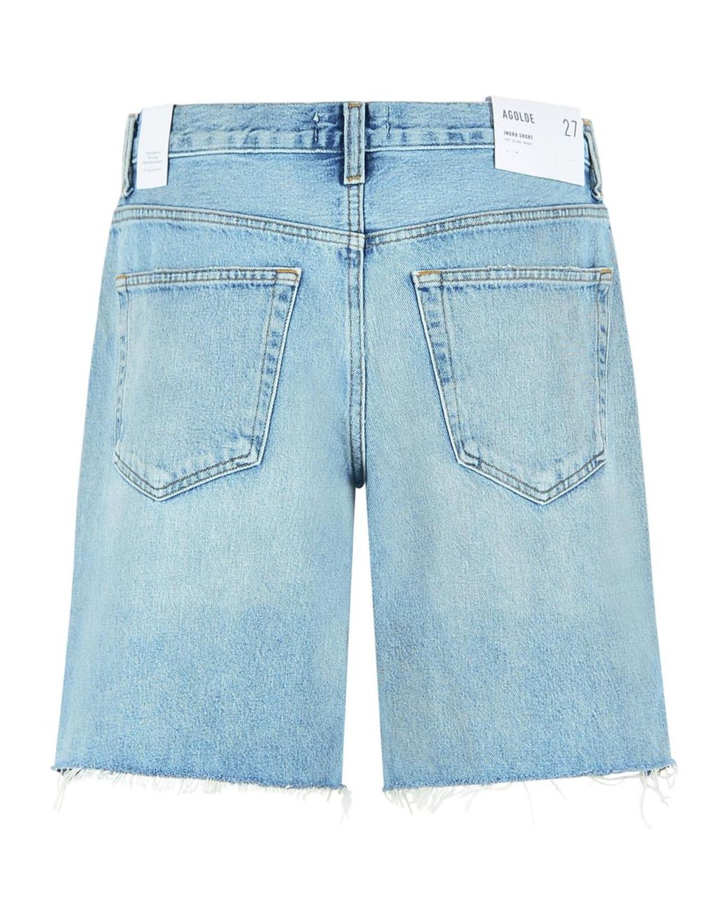 Agolde Blue Indra Distressed Denim Shorts