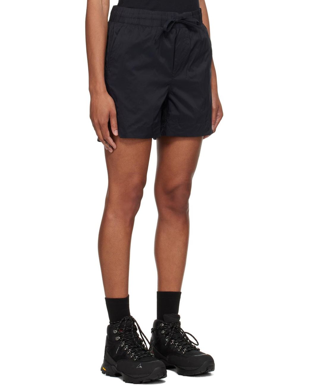 Canada Goose Black Logo-Patch Drawstring Shorts