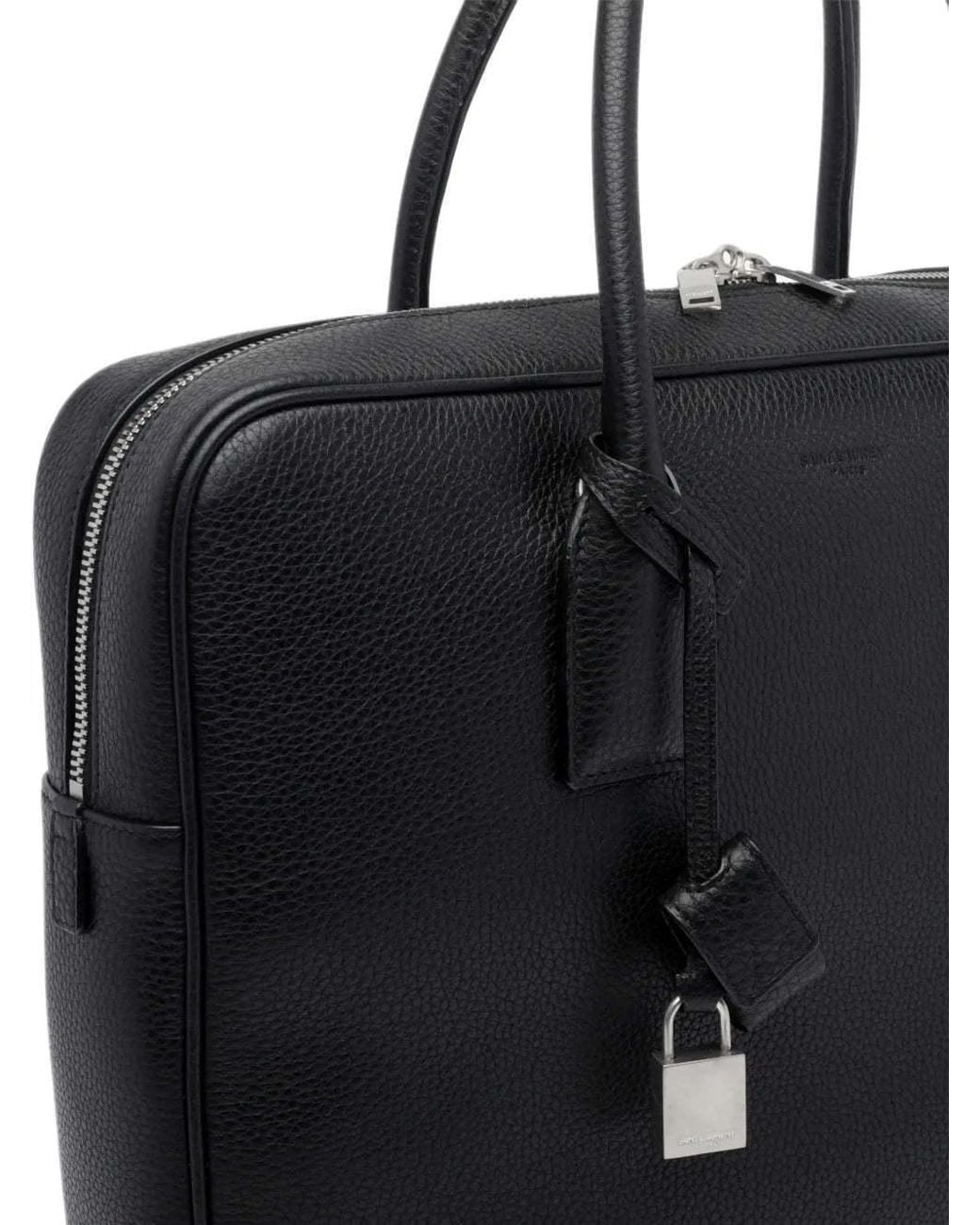 Saint Laurent Black Bv Bowling Brief Messenger Bag for men