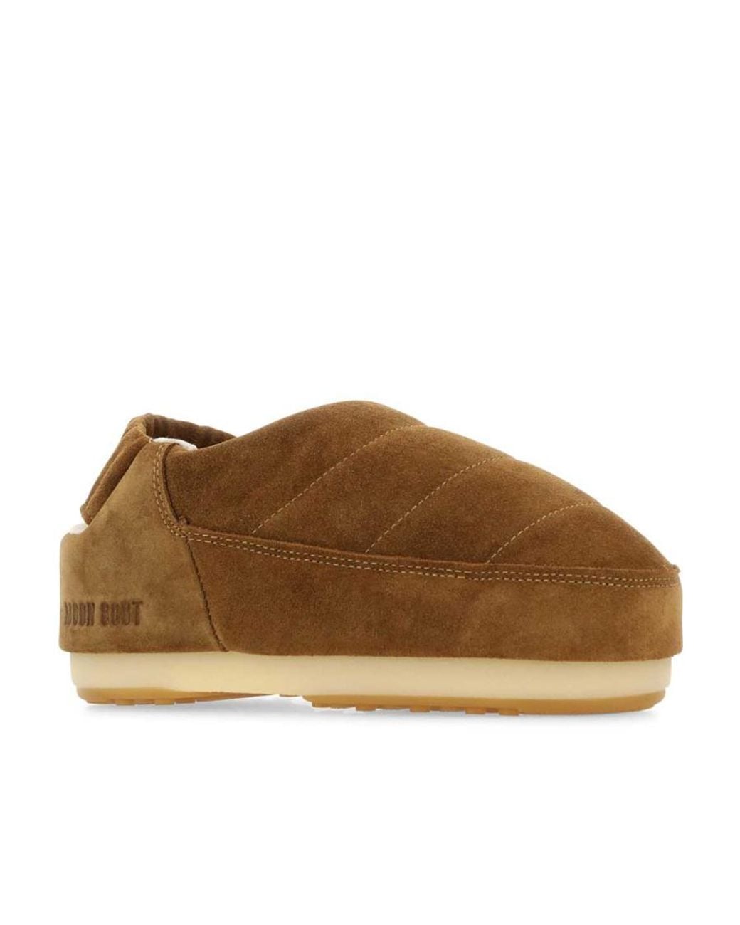 Moon Boot Brown Logo Detailed Slip-On Slippers for men