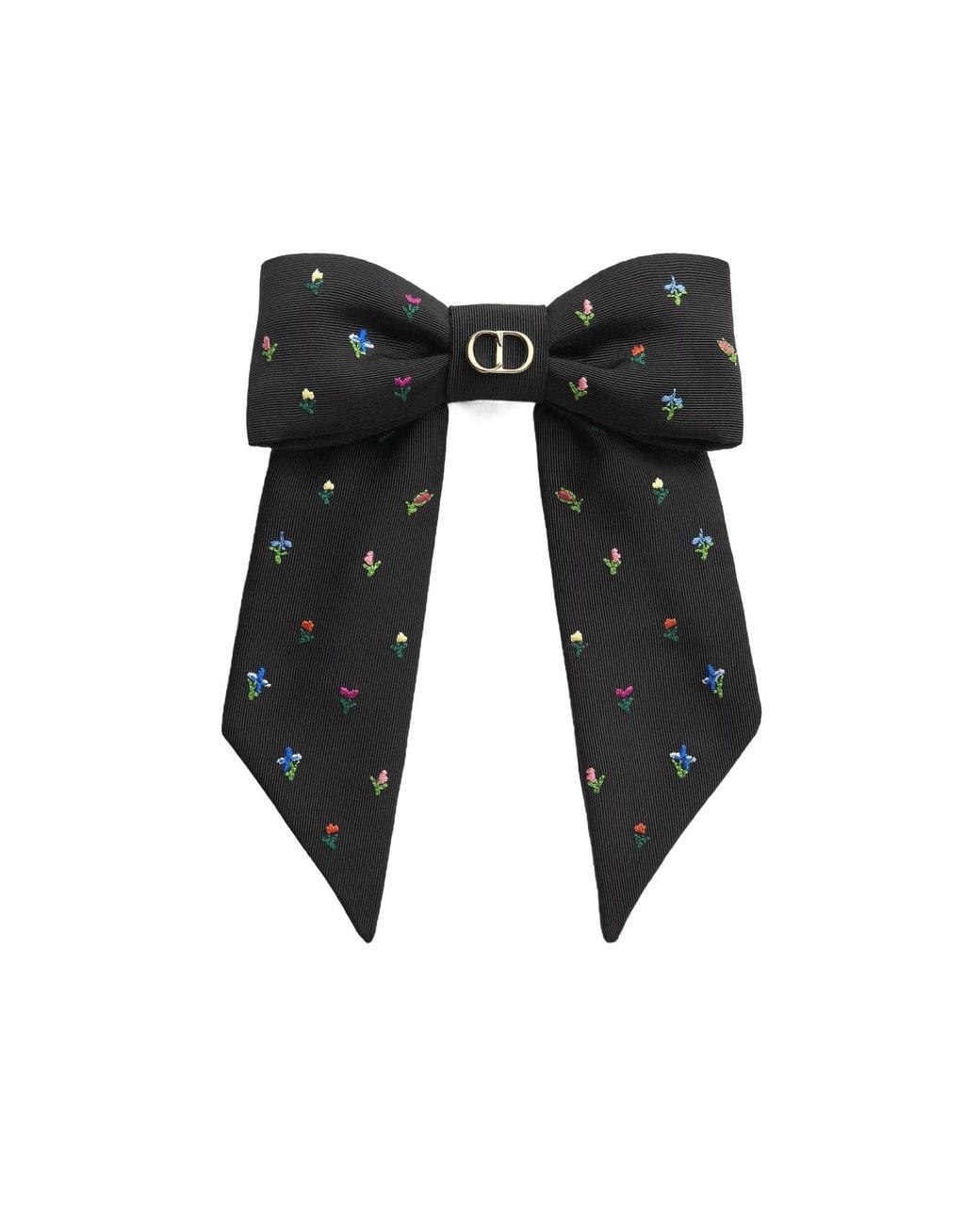 Dior Black Large Revolution Flowers Twist Bow
