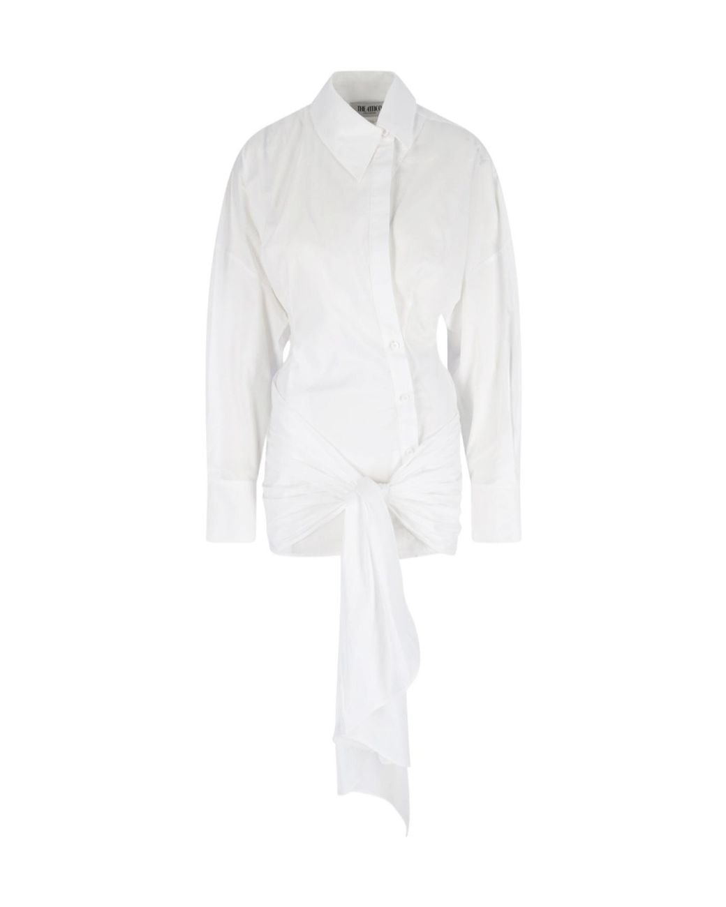 The Attico White The Strapped Shirt Dress