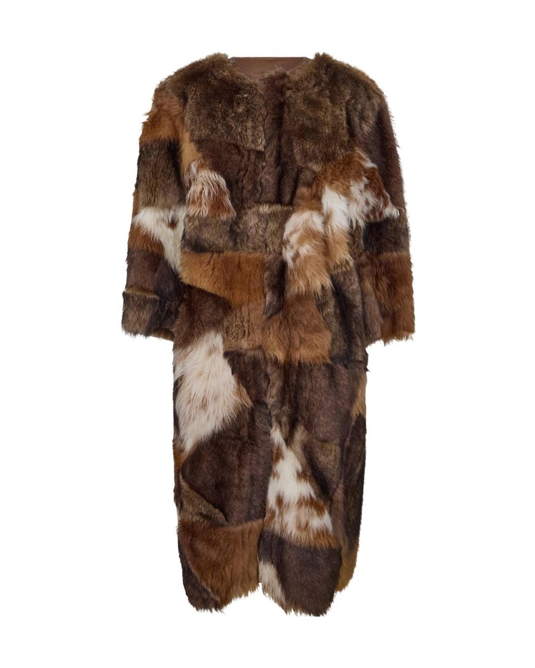 Prada Brown Patchwork Shearling Jacket