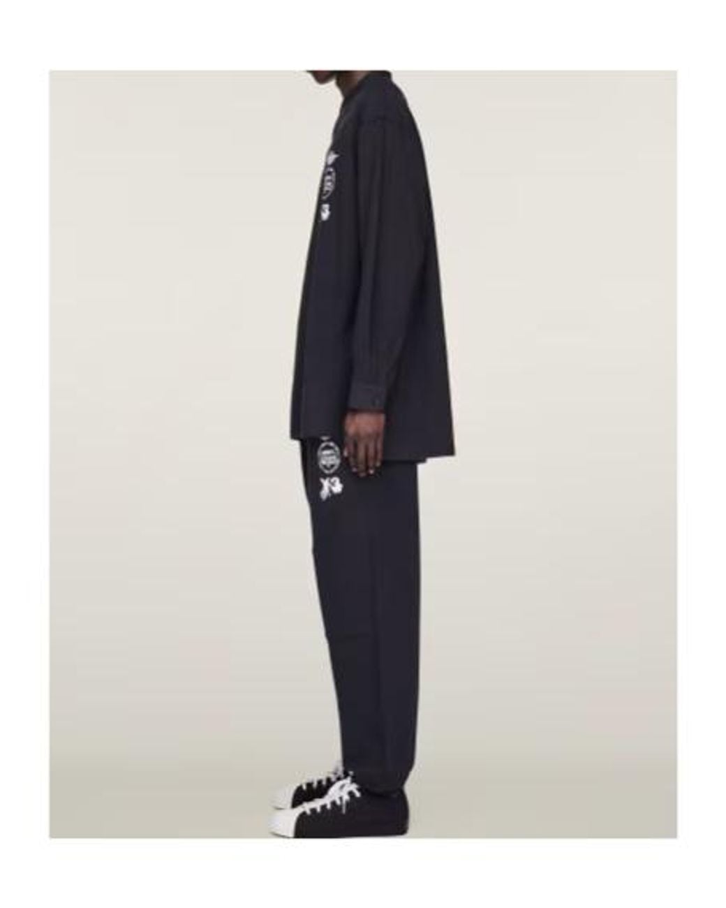 Y-3 Black Cuffed Track Pants for men