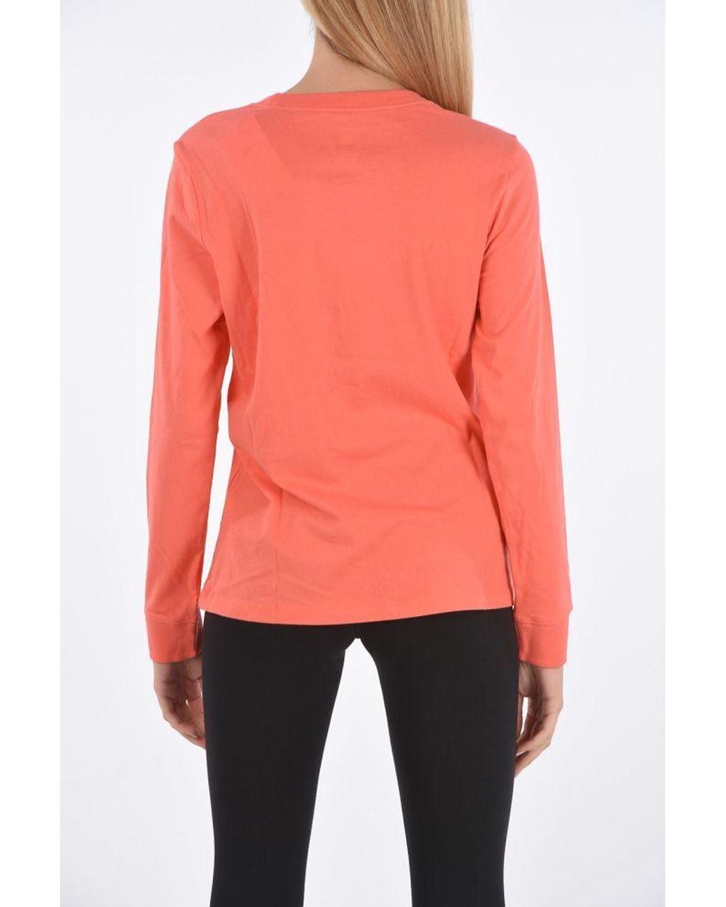 Nike Red Logo-Print Long-Sleeve T-Shirt