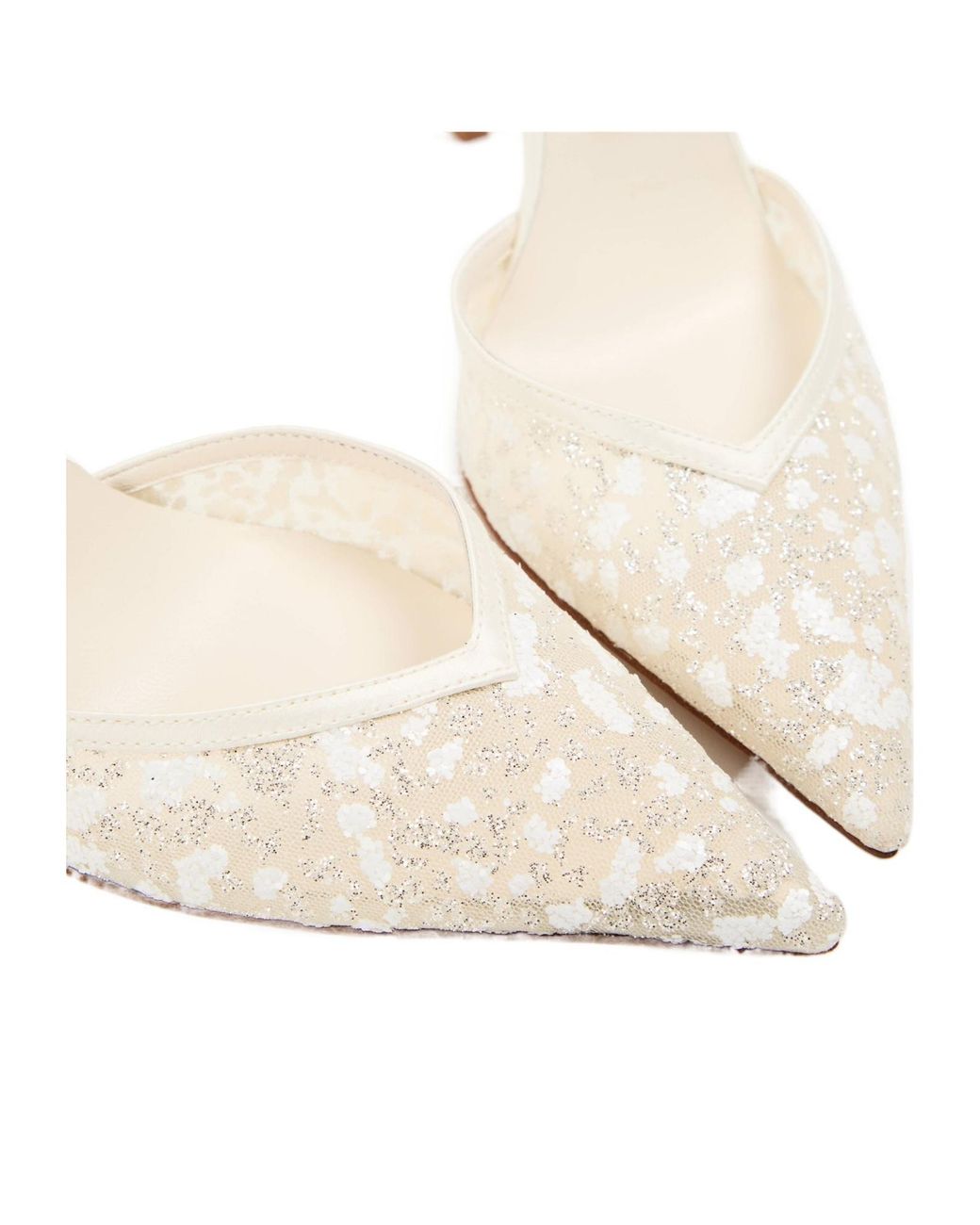 Jimmy Choo White Saeda100H Lce Stiletto Court Shoes