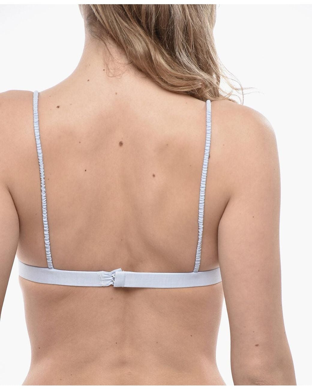 ANDAMANE Blue Triangle-Cup Elasticated-Strap Bra