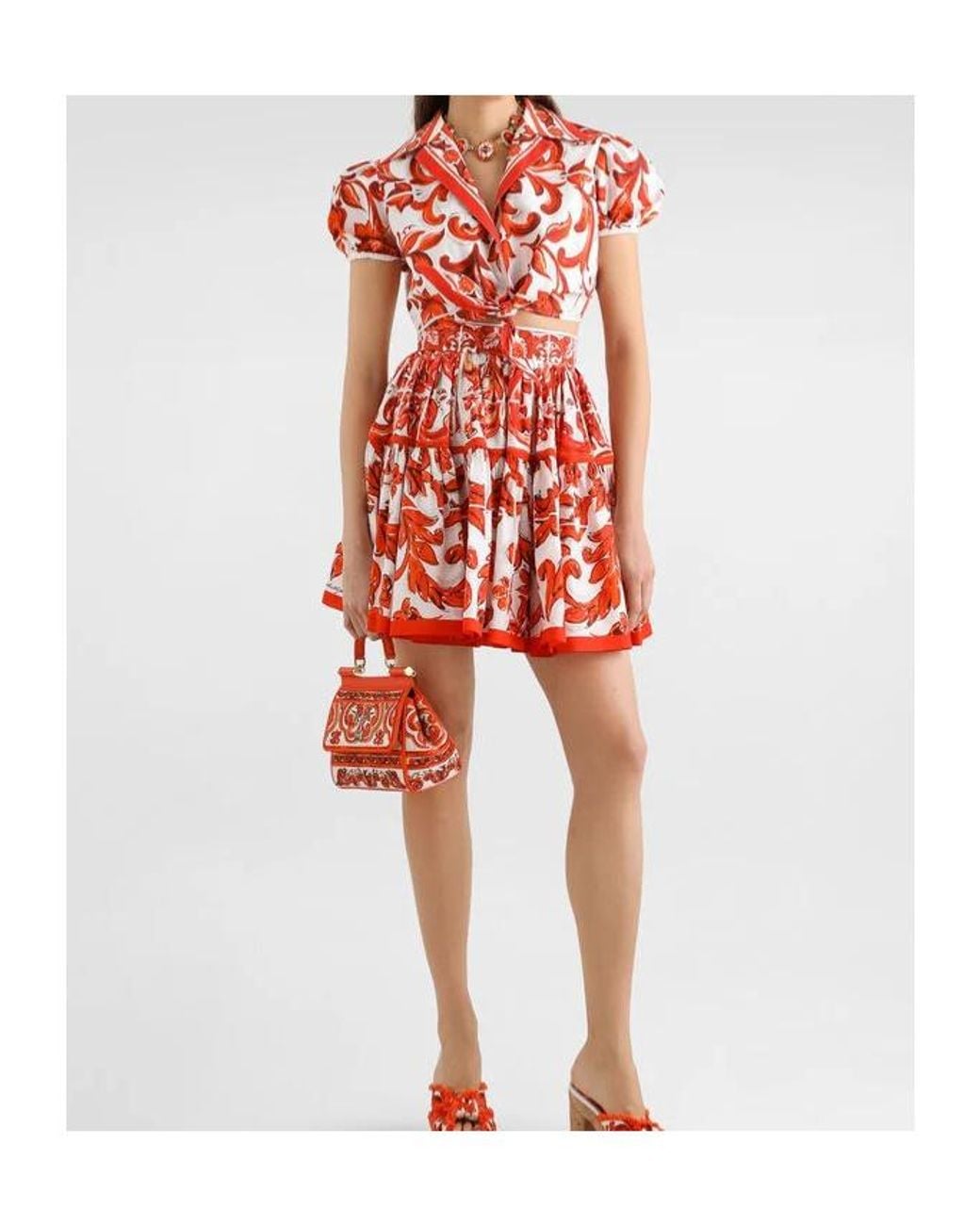 Dolce & Gabbana Red Cropped Shirt