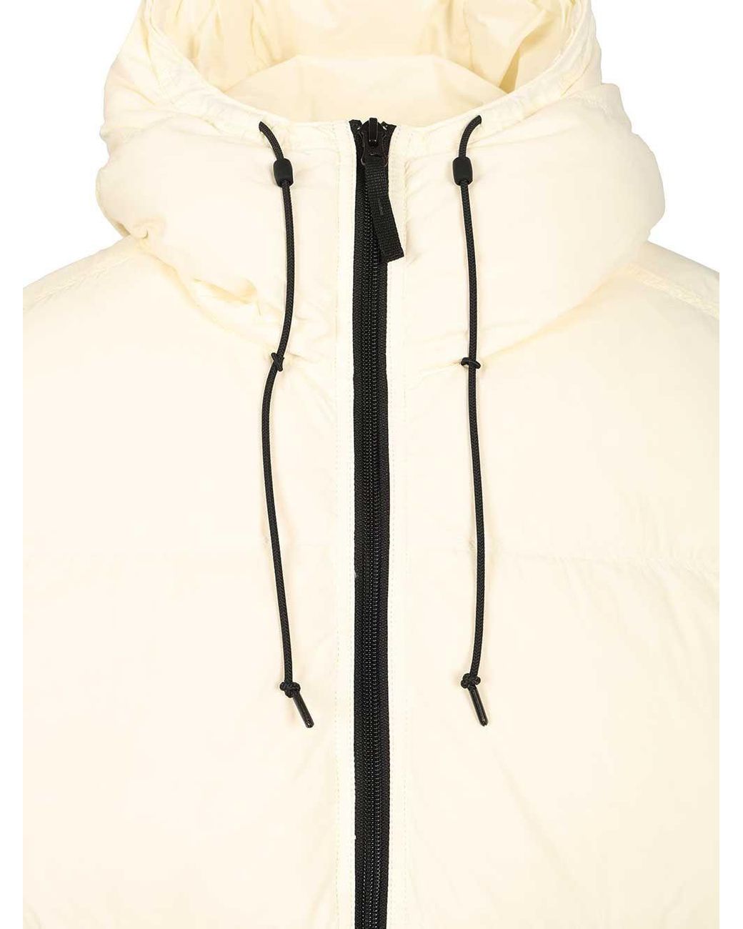 Stone Island Natural Drawstring Hooded Puffer Jacket for men