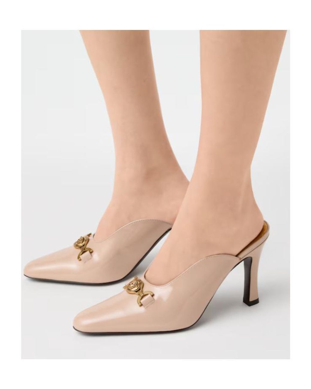 Versace Pink Marisa Patent Mules 90 Mm