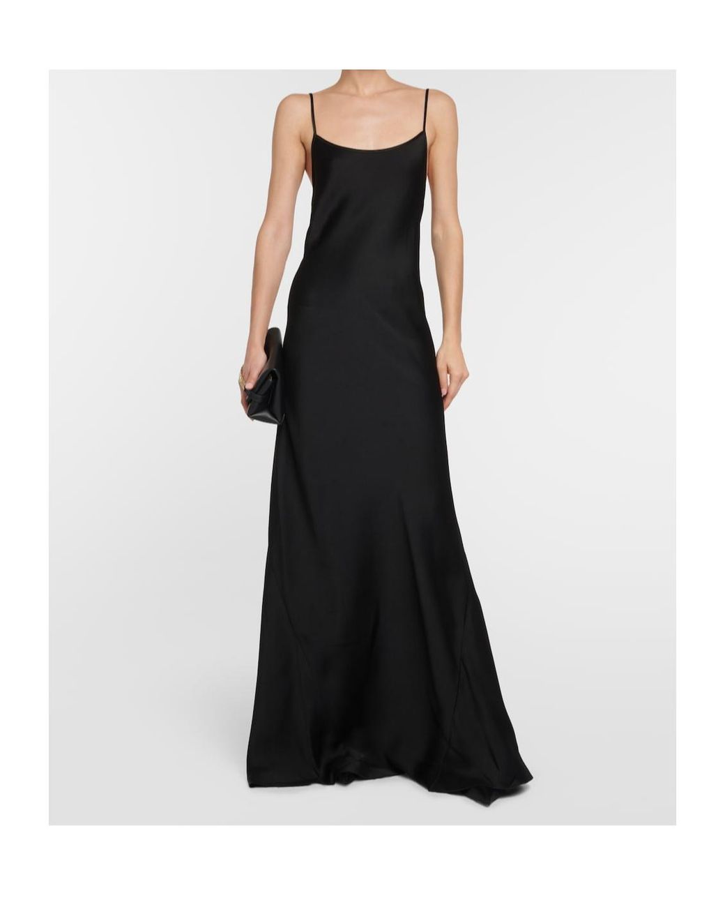 Victoria Beckham Black Satin Slip Dress