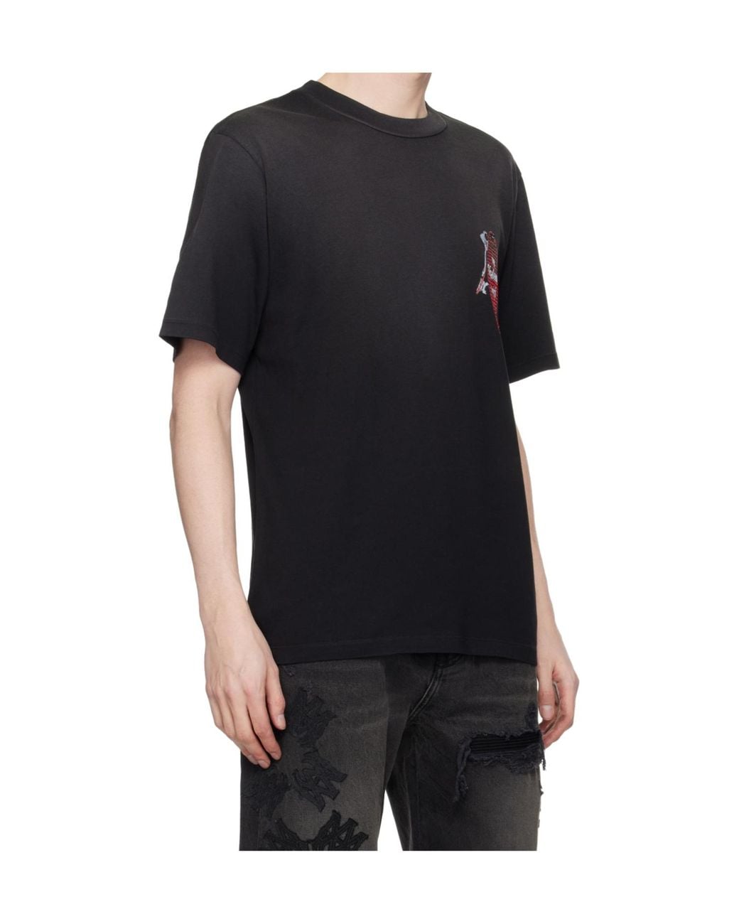 Amiri Black Chateau Keys Crew Neck T-Shirt for men