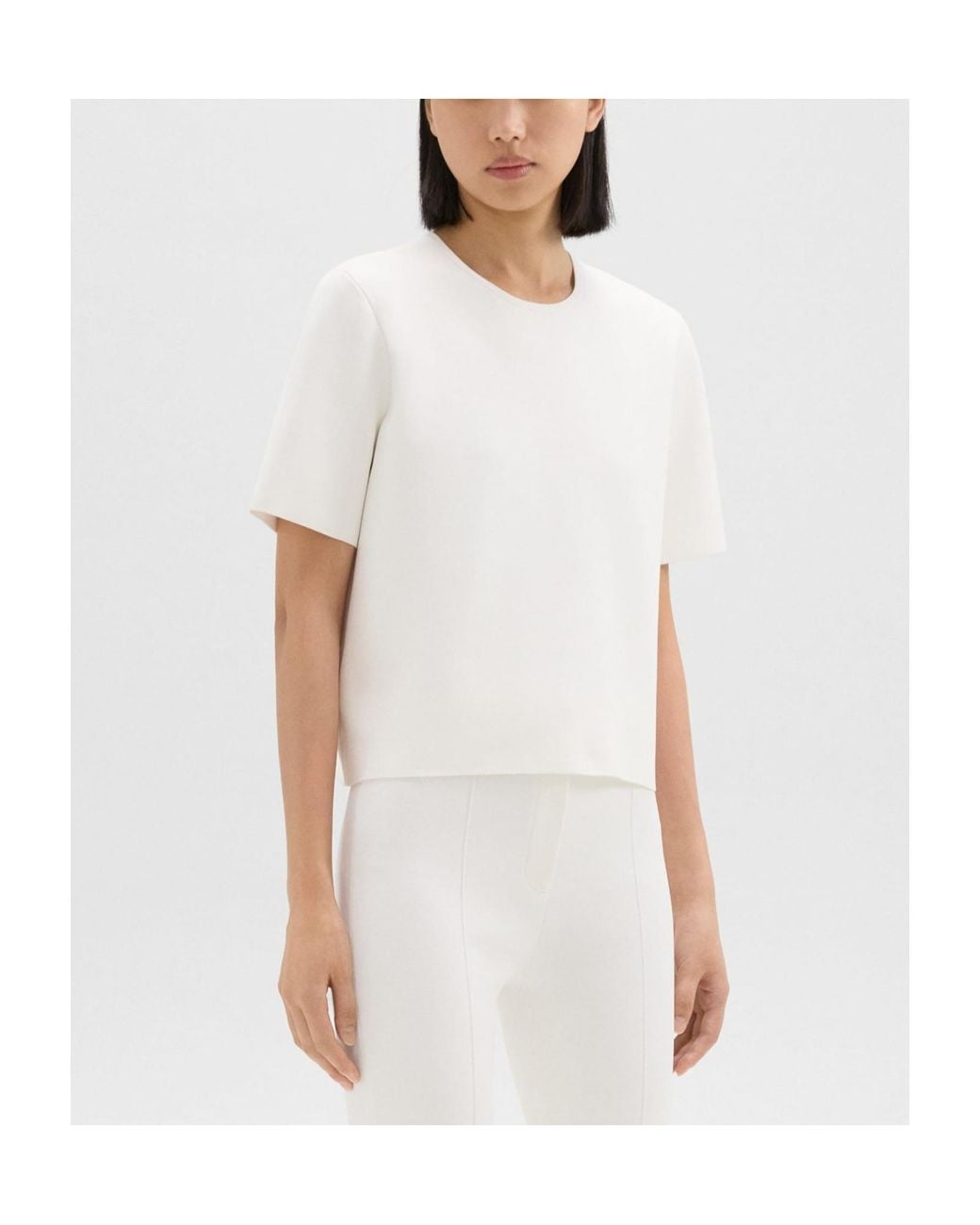 Theory White Short-Sleeve Jersey T-Shirt