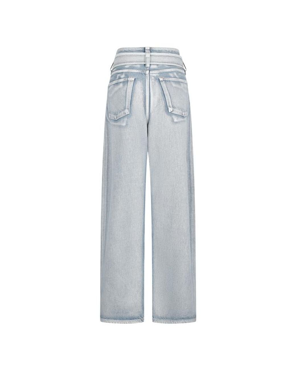 Acne Blue Belted Tapered Leg Jeans