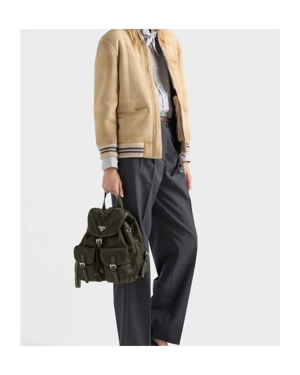 Prada Black Tessuto Quilted Pocket Backpack