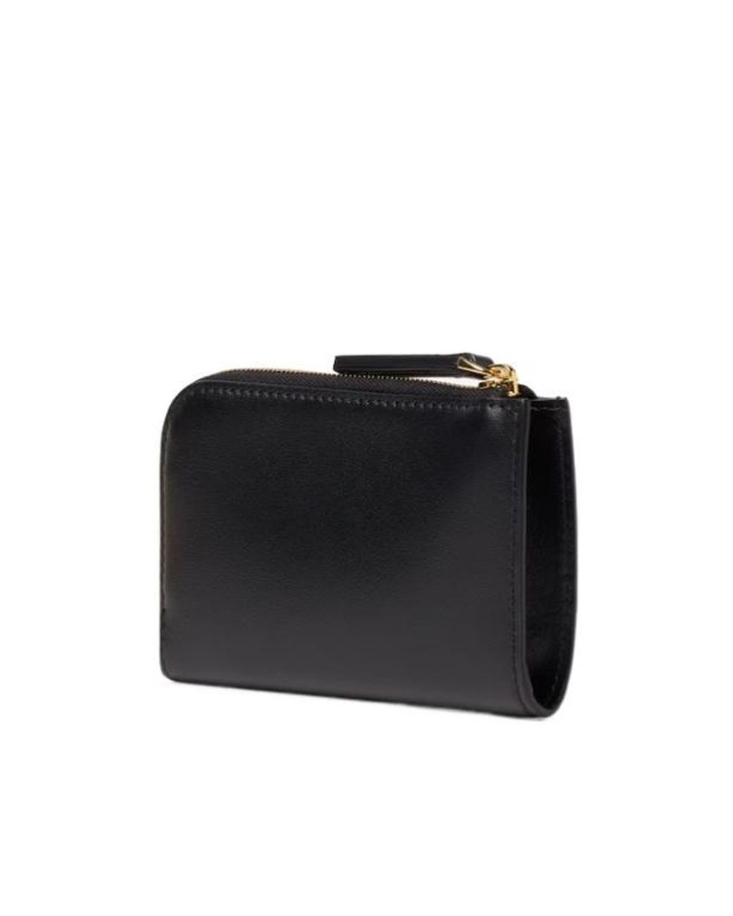 Fendi Black Vitello Grace Zip Card Holder Wallet