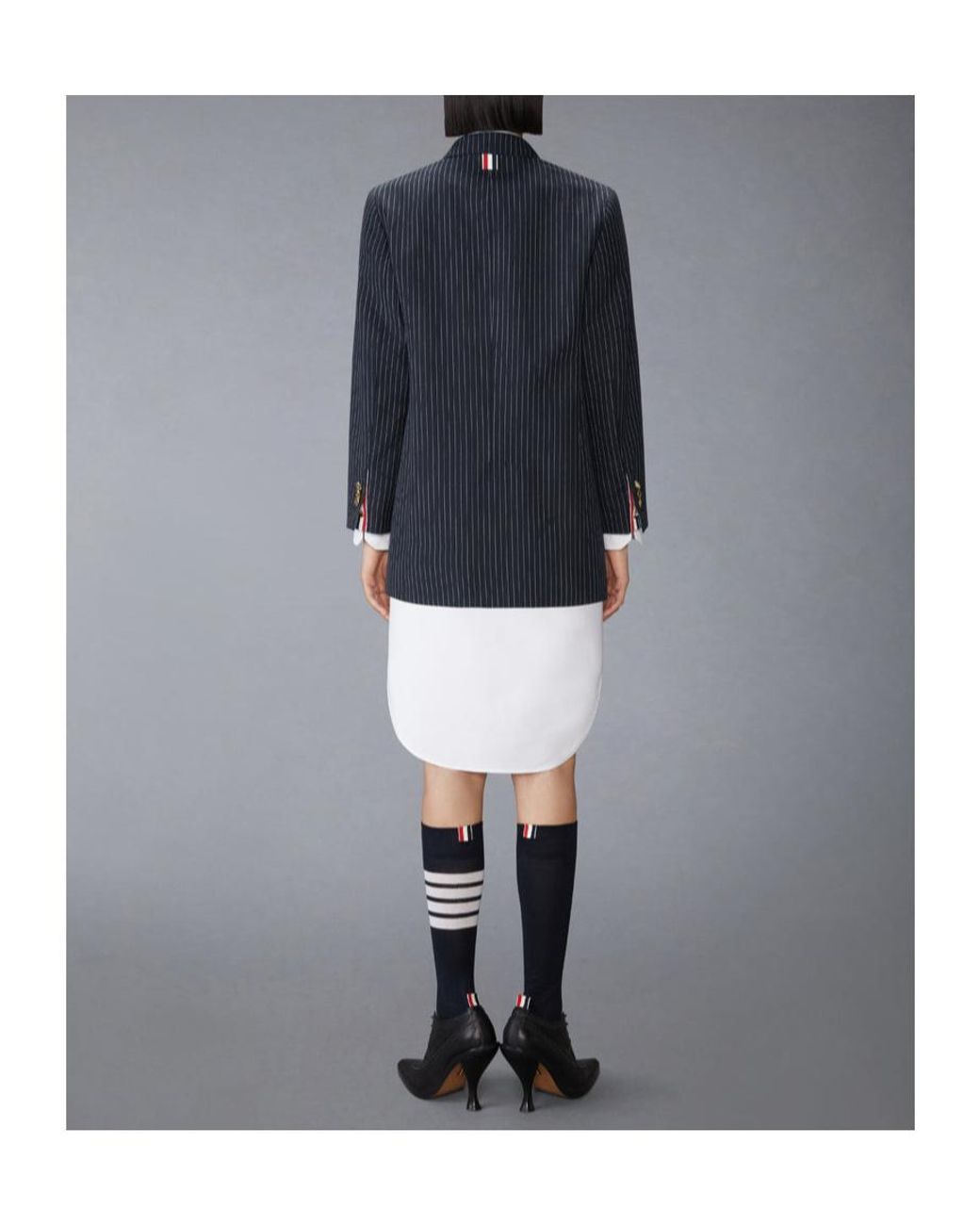 Thom Browne Blue Pinstripe Double-Breasted Jacket
