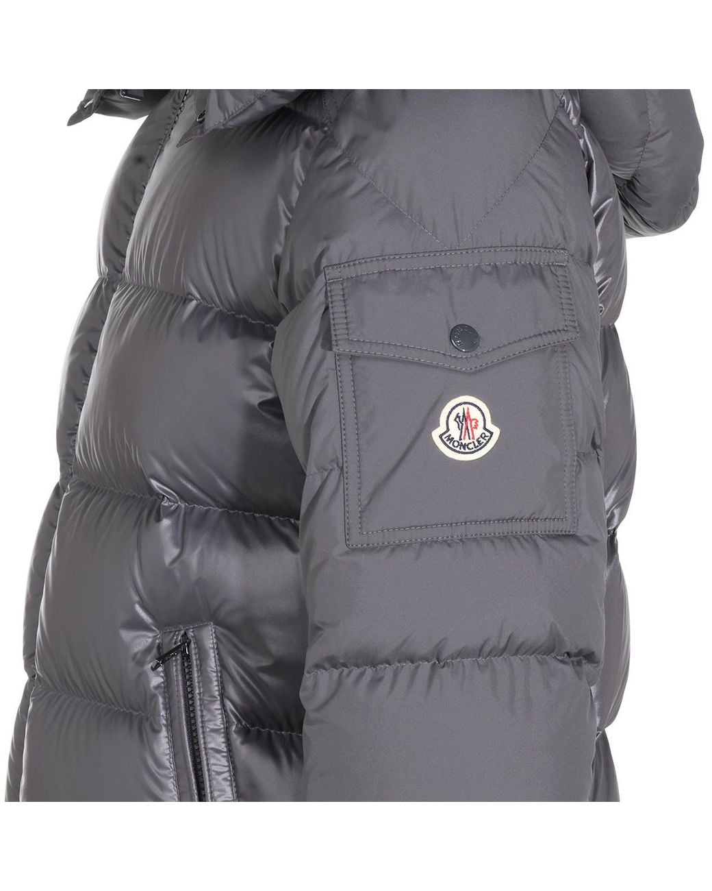 Moncler Gray Maya Zip-Up Hooded Jacket for men