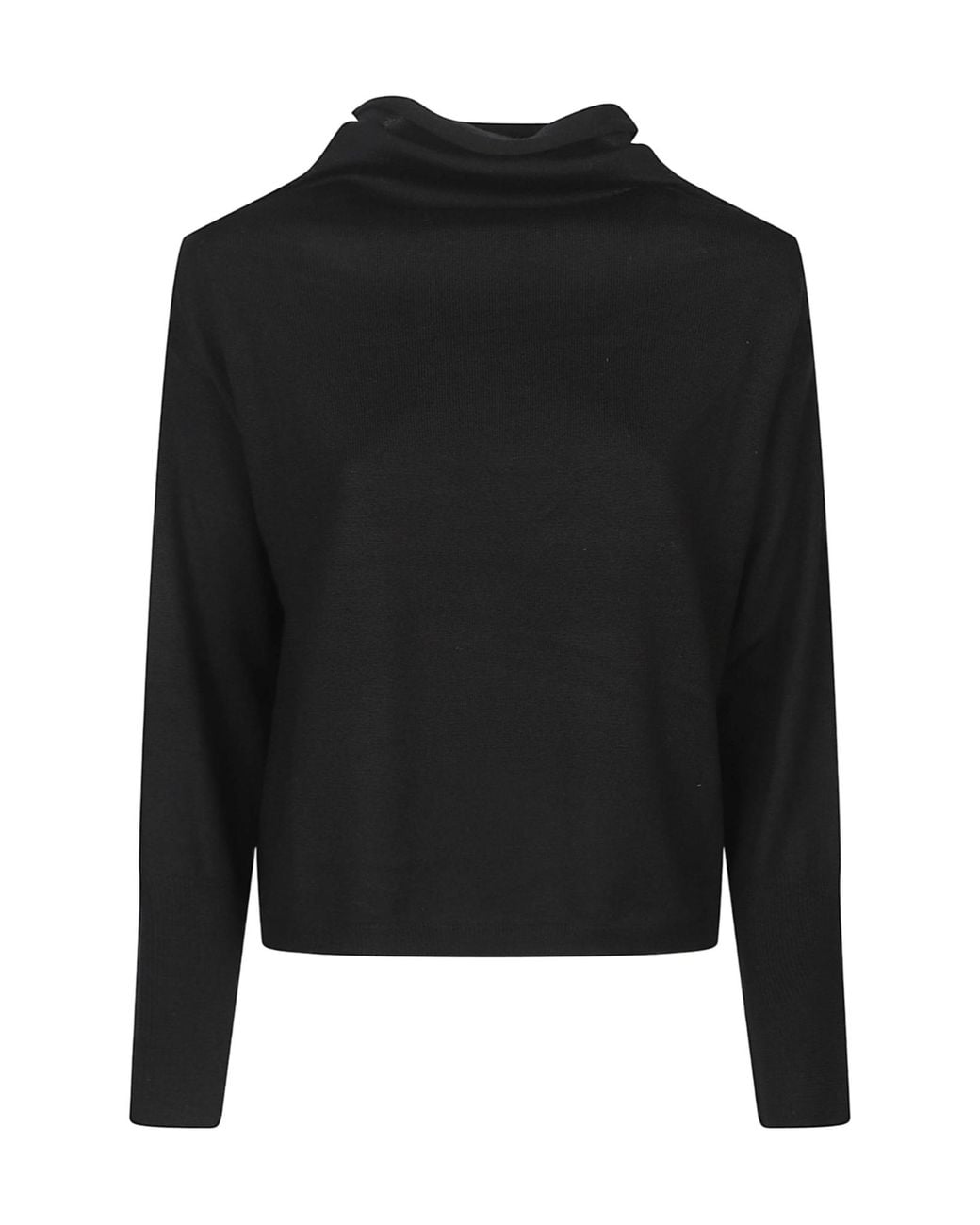 Aragona Black Long Sleeve Turtleneck Sweater