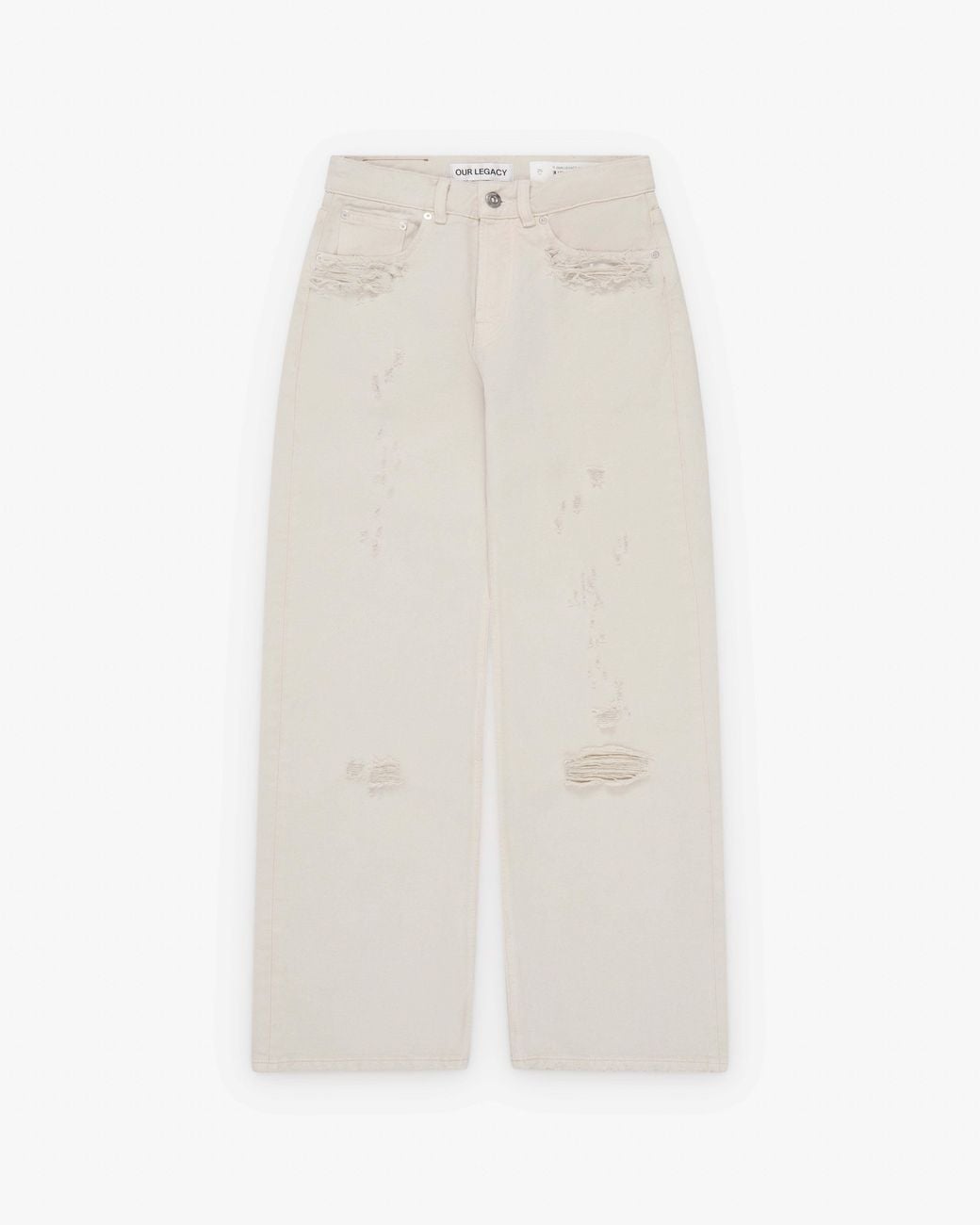 Our Legacy White Full Cut Straight-Leg Jeans