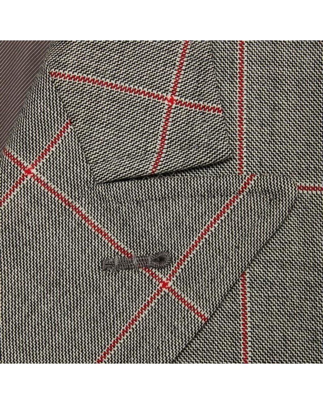 Gucci Gray Checked Tailored Jacket