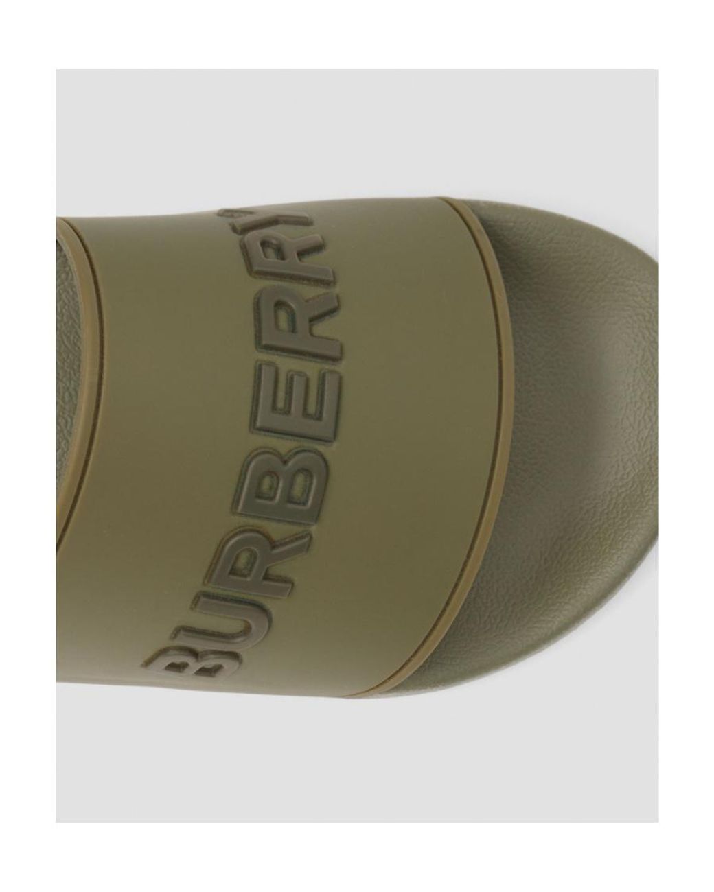 Burberry Green Logo Detail Two-Tone Slides for men
