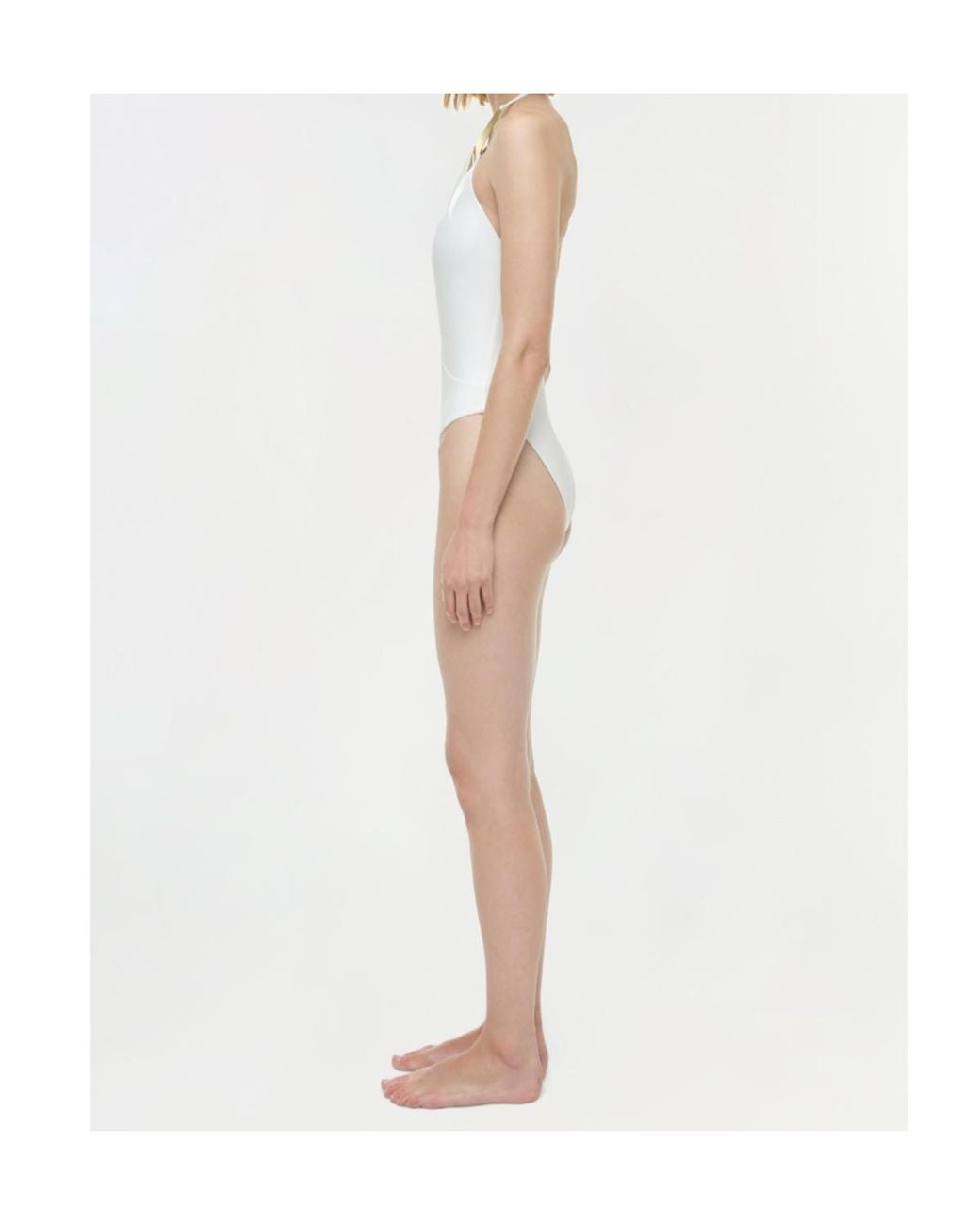 Jonathan Simkhai White Bindi Draped One Piece