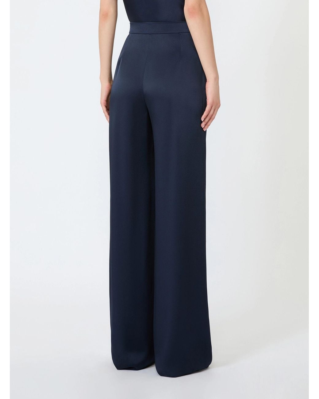 Max Mara Blue Studio Msealpaca Fluid Palazzo Trousers