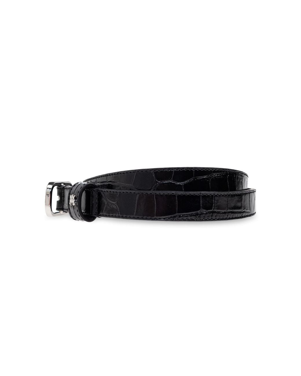 Amiri White Ma Logo Plaque Buckled Belt for men