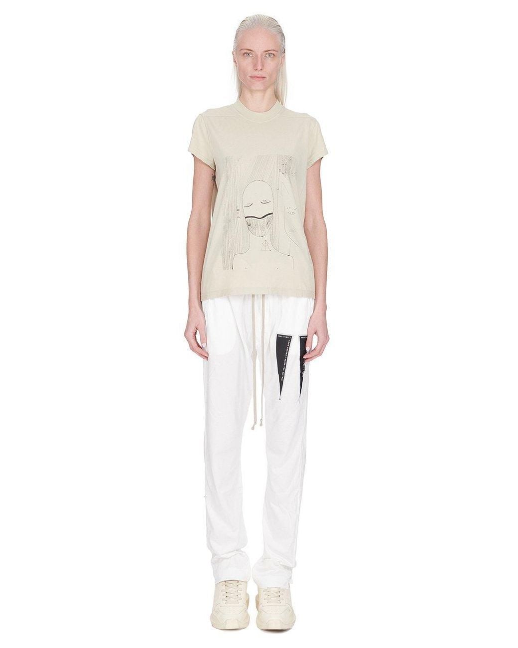 Rick Owens White Printed T-Shirt