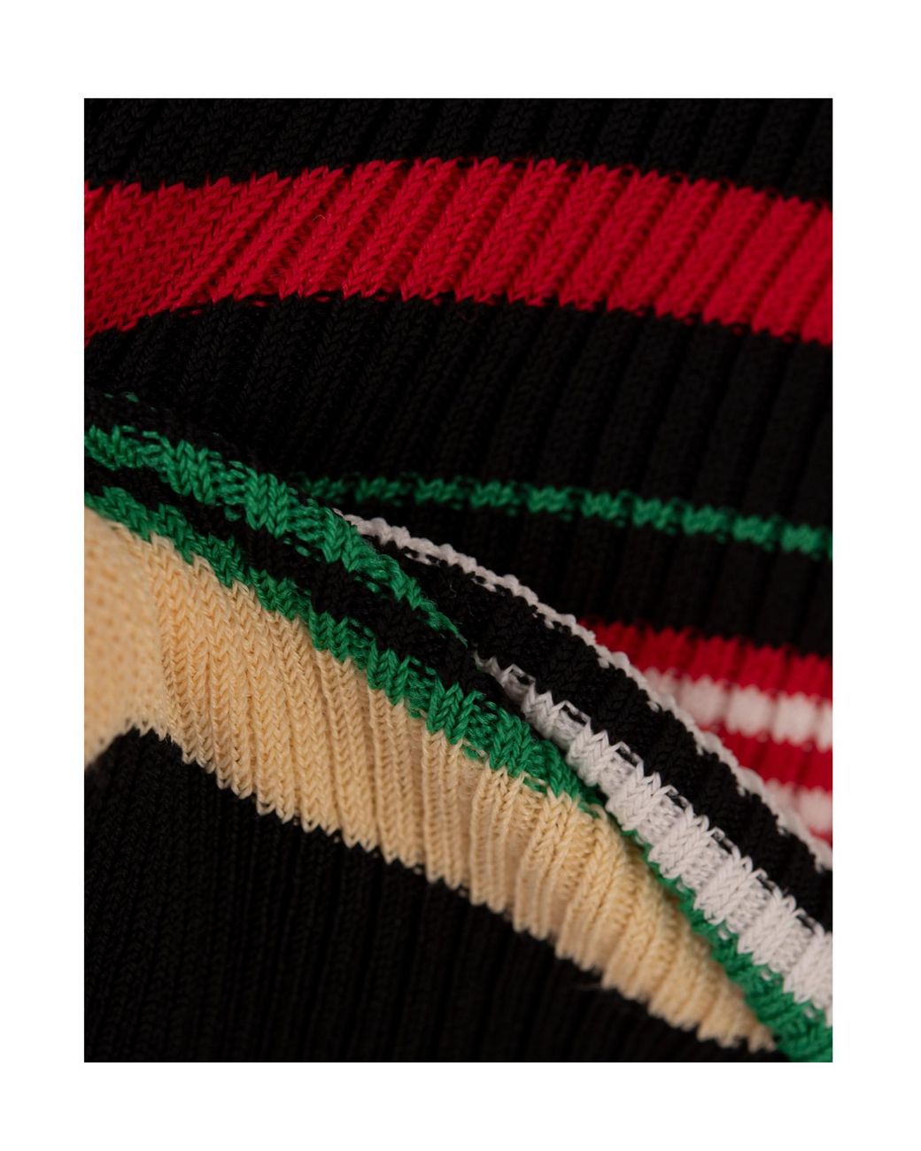 Rabanne Black Striped Knitted Polo Top